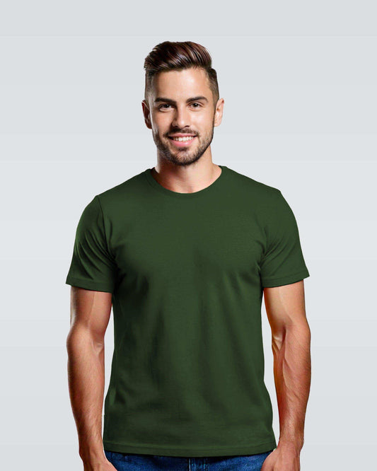 Ichigo Solid Green Regular Fit Tee