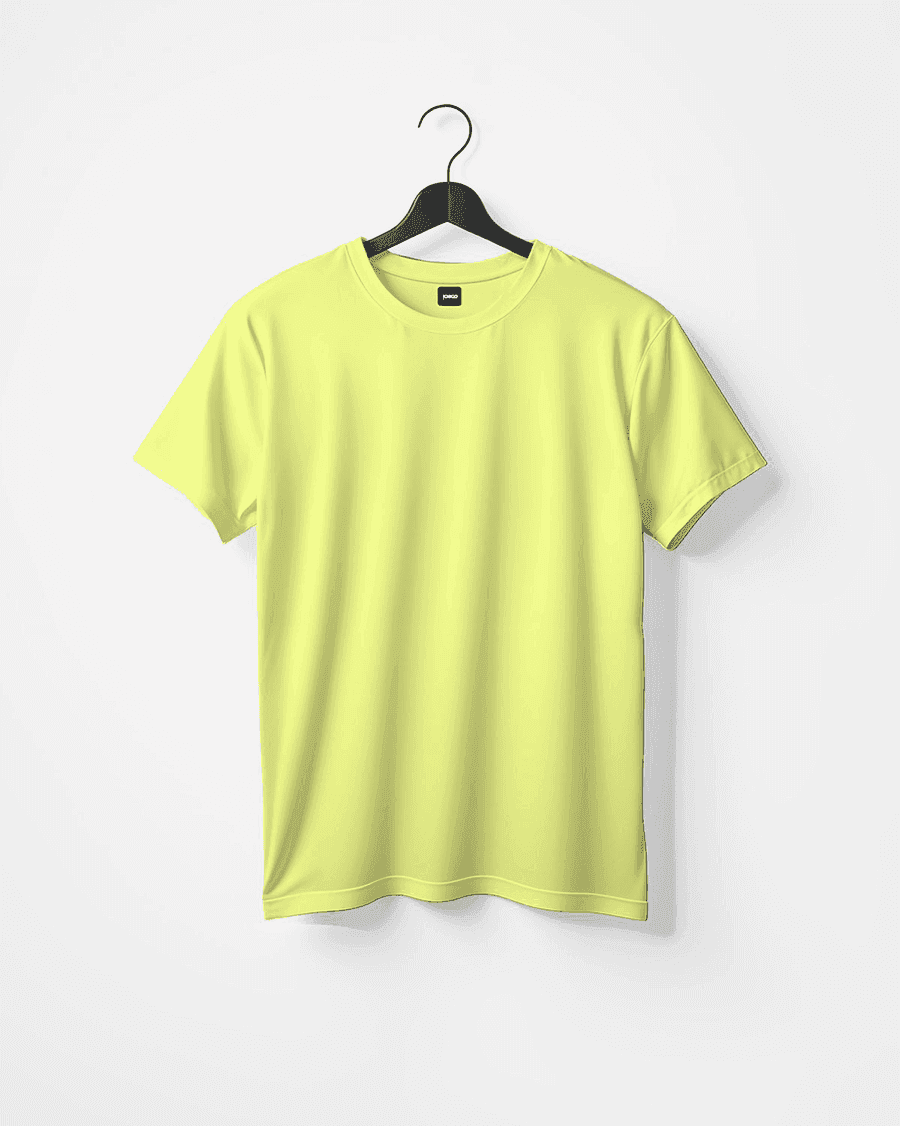 Ichigo Solid Lime Green Regular Fit Tee